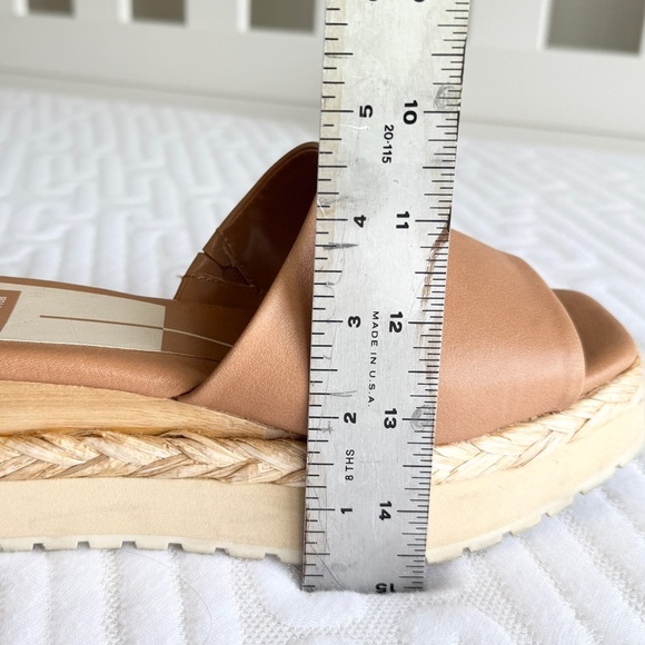 🤎 Dolce Vita Chavi Tan Mules Slide Sandals with Rubber Wedge Sole - Picture 14 of 14